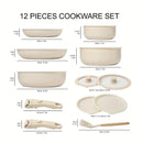 Nonstick Kitchen Cookware Set with Removable Handle