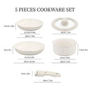 Nonstick Kitchen Cookware Set with Removable Handle
