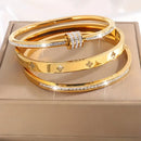 Elegant Stainless Steel Bracelet Set for Women