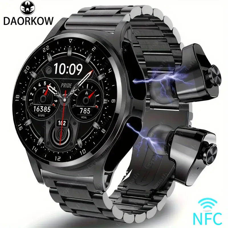 Smartwatch with TWS Earbuds - NFC Fitness Tracker