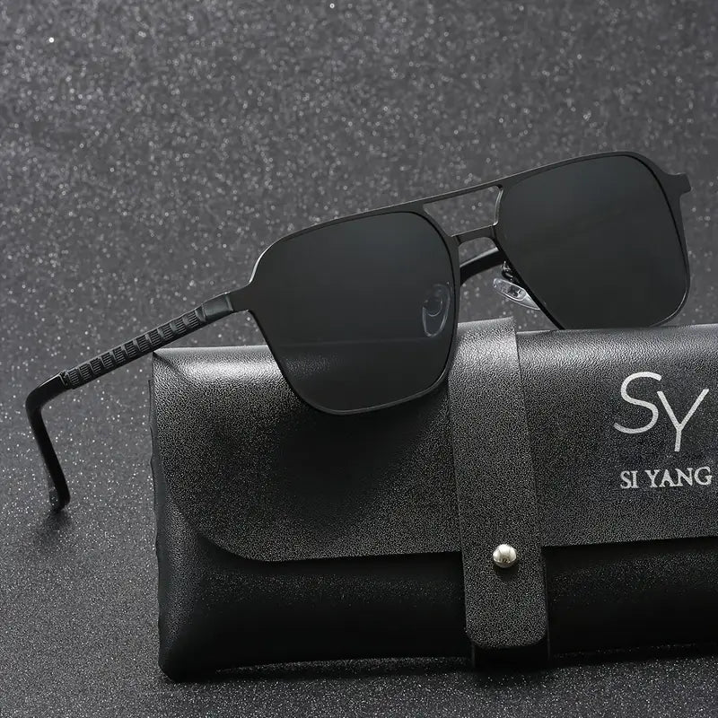 Mens Stainless Steel Glasses – Ultra Light & Square Frame for Men