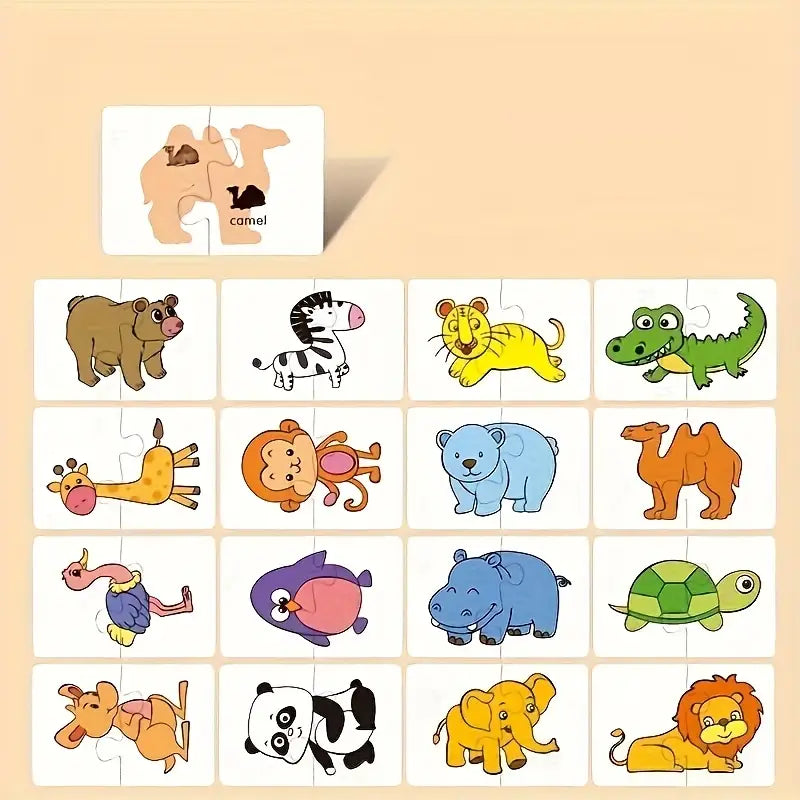 Baby learning cards – Animal & fruit matching toddler cards