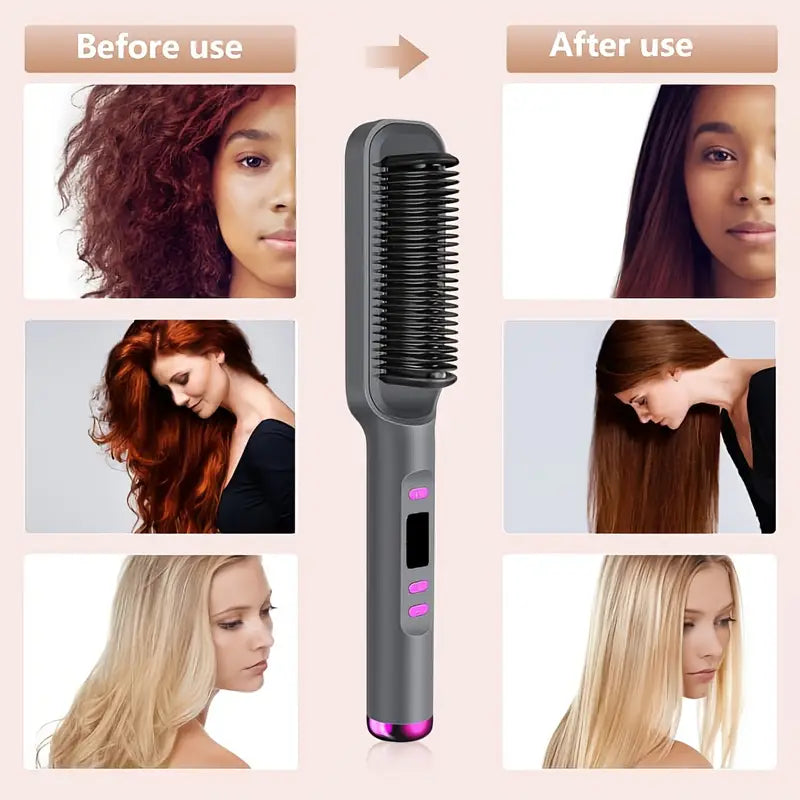 Best Electric Hair Straightener Brush | Portable mini hair straightener