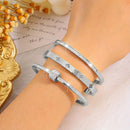 Elegant Stainless Steel Bracelet Set for Women