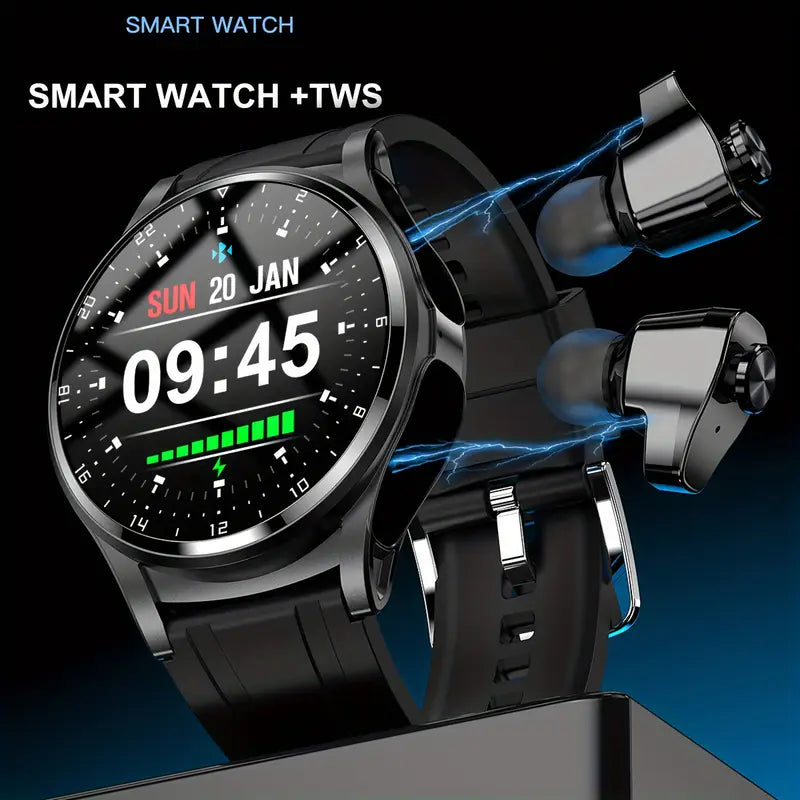 Smartwatch with TWS Earbuds - NFC Fitness Tracker