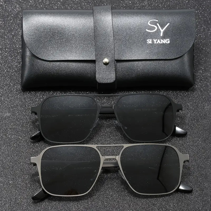Mens Stainless Steel Glasses – Ultra Light & Square Frame for Men