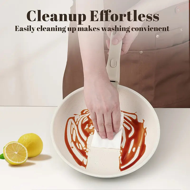 Nonstick Kitchen Cookware Set with Removable Handle