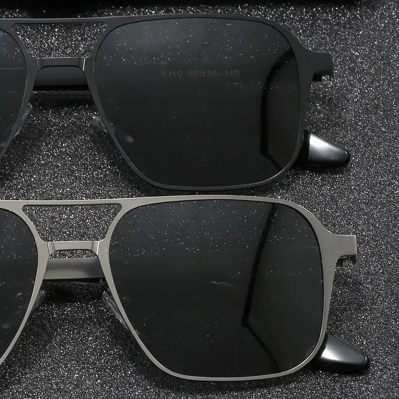 Mens Stainless Steel Glasses – Ultra Light & Square Frame for Men