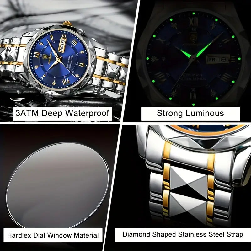 POEDAGAR Couple Watches – Quartz Luminous Waterproof Style