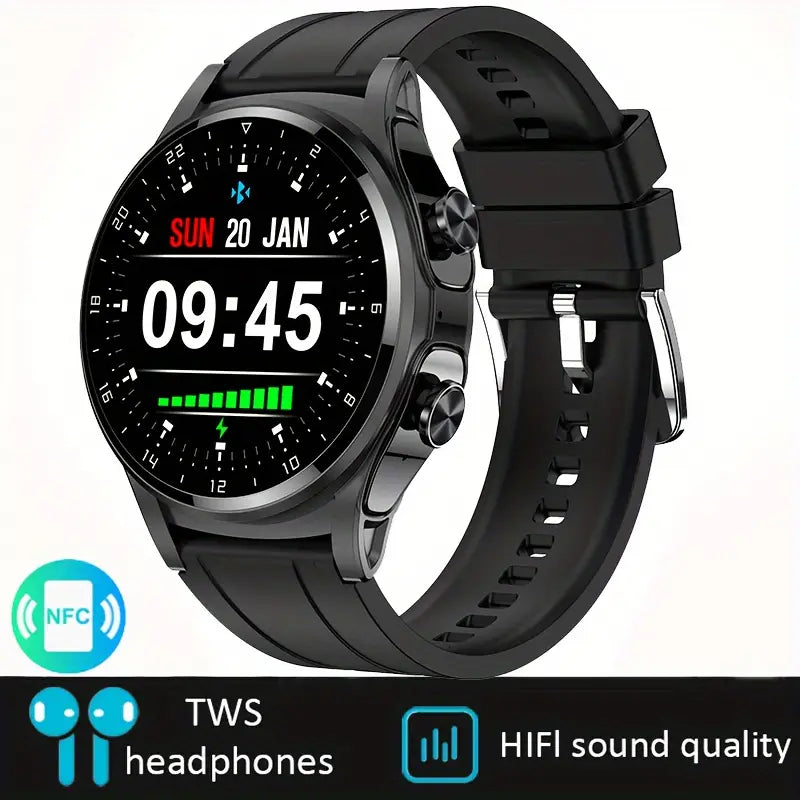 Smartwatch with TWS Earbuds - NFC Fitness Tracker