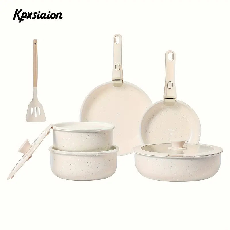 Nonstick Kitchen Cookware Set with Removable Handle