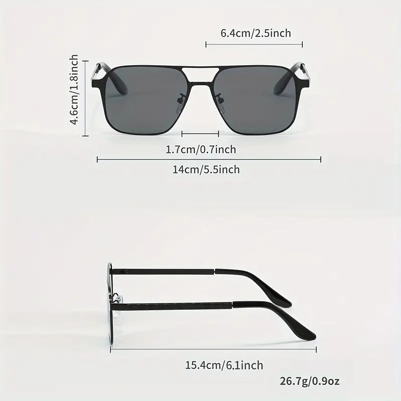 Mens Stainless Steel Glasses – Ultra Light & Square Frame for Men