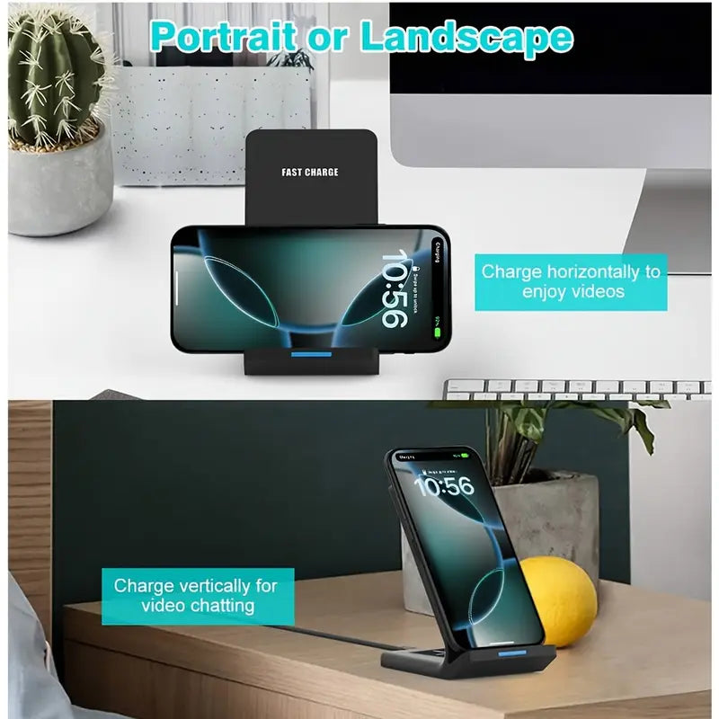 Wireless Charging Station Dual Fast Charger Stand for Devices