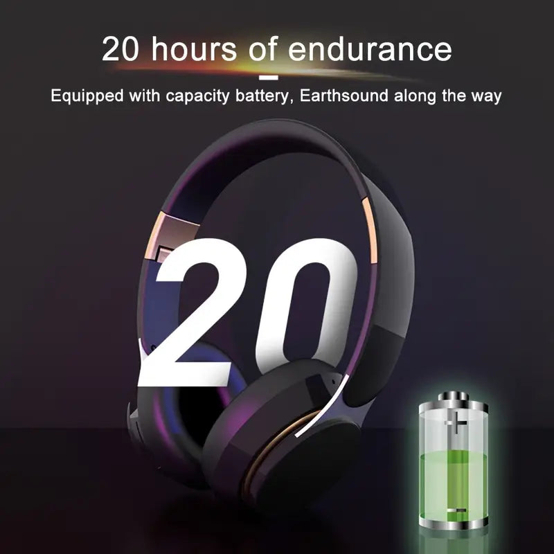 Wireless Headphones with Mic – Ear Foldable Lightweight Bass